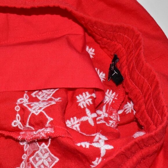 Loft Boho Linen Pull On Tassel Tie Fringe Embroidered Shorts Size XS - Picture 8 of 14